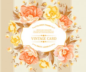 Retro rose with vintage card vector