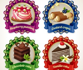 Ribbon labels sweet design vector graphics 03