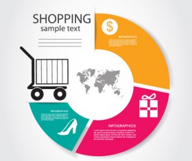 Round shopping infographic vector