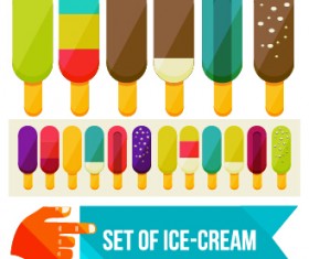 Set of Ice cream vector material 01