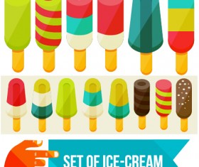 Set of Ice cream vector material 02