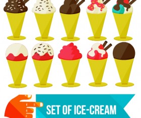 Set of Ice cream vector material 03