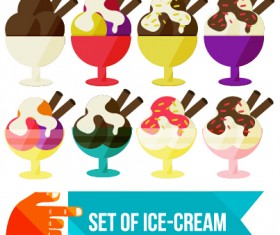 Set of Ice cream vector material 05