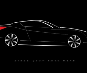 Shiny car black background design vector 02
