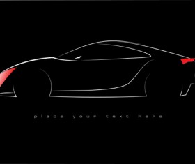 Shiny car black background design vector 03