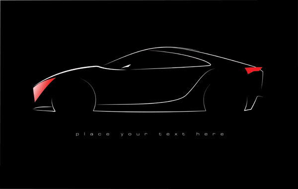 Shiny car black background design vector 03