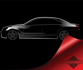 Shiny car black background design vector 04