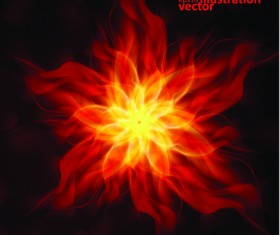 Shiny flame floral vector illustration