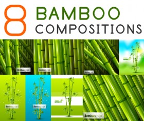 Shiny spring bamboo vector background material 04