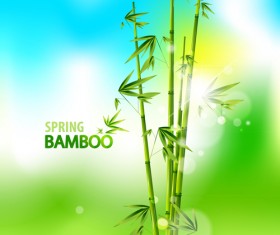 Shiny spring bamboo vector background material 05