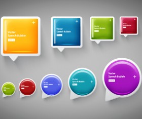 Shiny textured speech bubbles colored vector