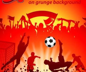 Soccer poster grunge background vector