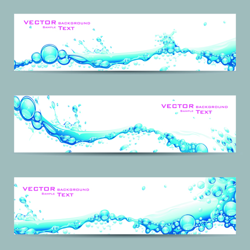 Splashing water vector banner design
