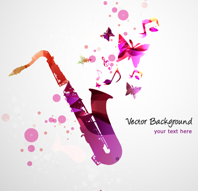 Stylish colorful music vector background graphics 04