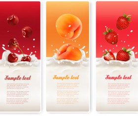 Summer drinks advertising banner vector 03