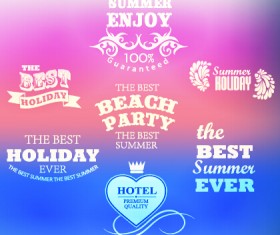Summer holiday labels typography vector 02