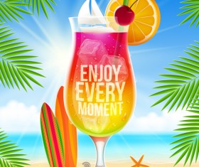 Summer holidays seaside travel background material 01