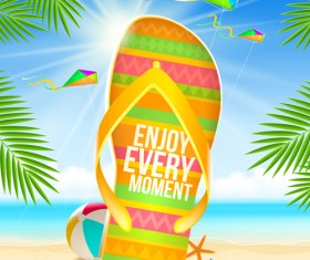 Summer holidays seaside travel background material 02