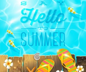 Summer holidays seaside travel background material 03