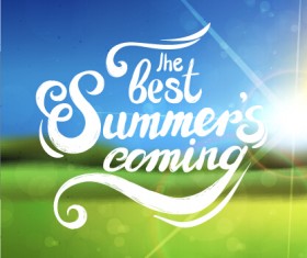 Summer landscape natural background vector 01