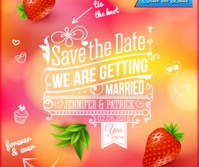 Summer style wedding invitation background vector 01