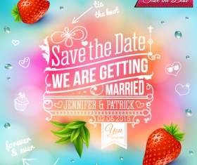 Summer style wedding invitation background vector 03