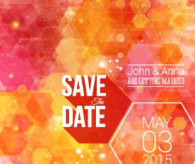 Summer style wedding invitation background vector 04