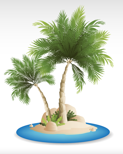 Summer tropical island travel background vector 05
