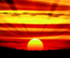 Sunset landscapes beautiful vector background 04