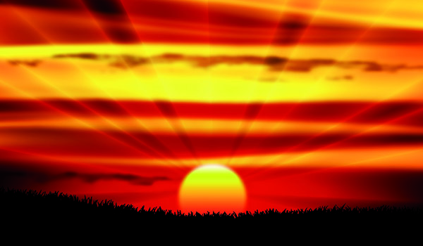 Sunset landscapes beautiful vector background 04