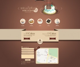Sweet with cake website template psd