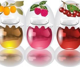 Tasty jams design elements vector set 01