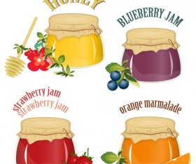 Tasty jams design elements vector set 03