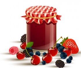 Tasty jams design elements vector set 04