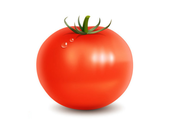 Tomato with water drop psd material