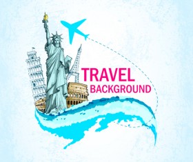 Travel around the world creative vector material 01