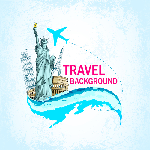 Travel around the world creative vector material 01