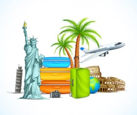 Travel around the world creative vector material 02
