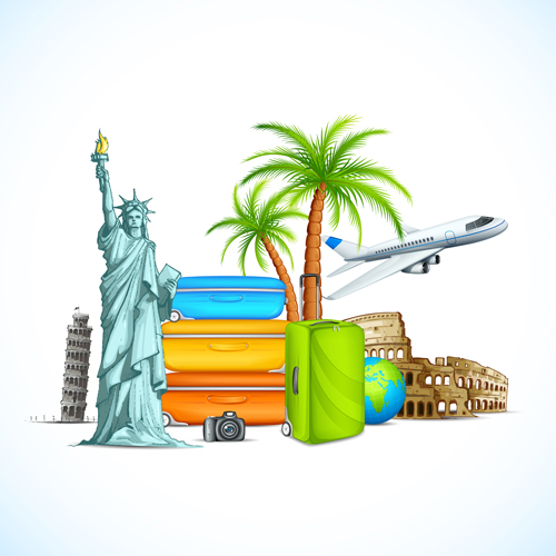 Travel around the world creative vector material 02