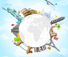 Travel around the world creative vector material 03