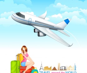 Travel around the world creative vector material 04