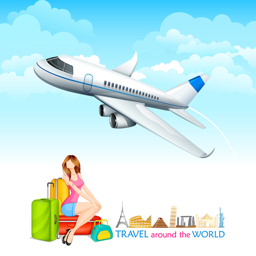 Travel around the world creative vector material 04