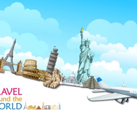 Travel around the world creative vector material 05