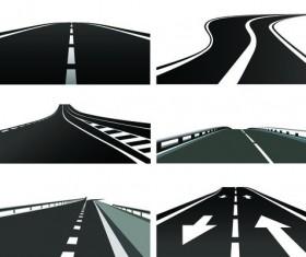 Various asphalt roads vector material 01