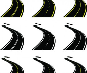 Various asphalt roads vector material 04