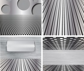 Various metal style background set vector 02