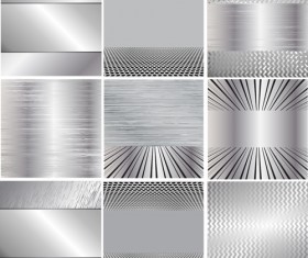 Various metal style background set vector 04