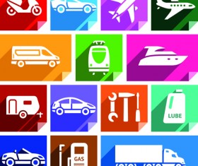 Various transport icons set vector 01
