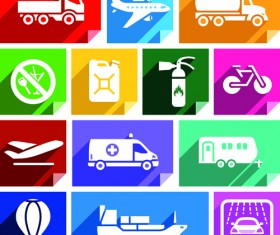 Various transport icons set vector 06