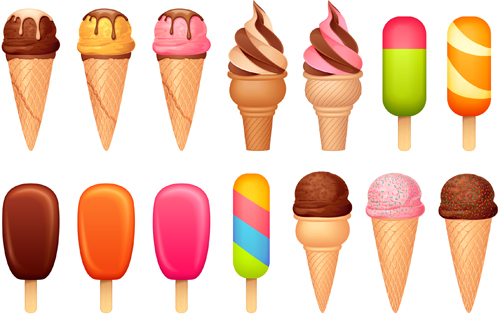 Vector Ice cream icons material set 01